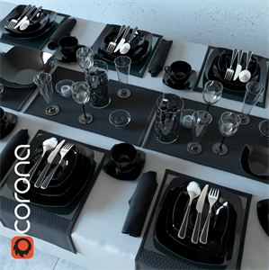 Table service Luminarc Quadrato Black